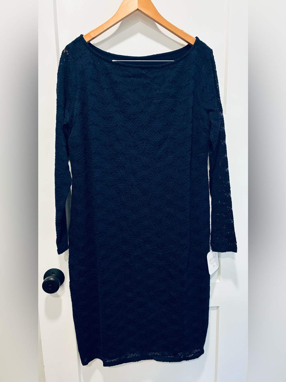 Maternity Navy blue Lace Long Sleeve Shift Dress Isabell by Ingrid & Isabell